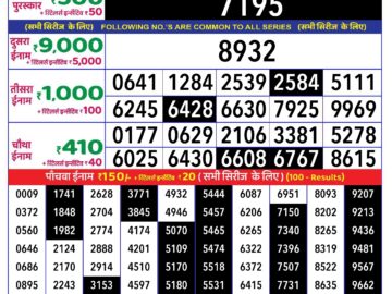 Lottery Result Today July 29, 2024