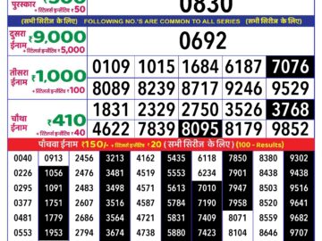 Lottery Result Today July 23, 2024