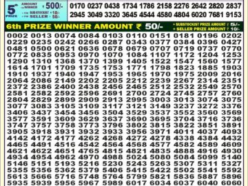 Lottery Result Today July 12, 2024