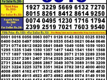 Lottery Result Today July 13, 2024