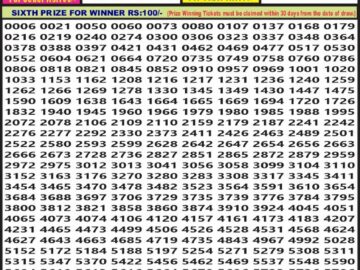 Lottery Result Today July 6, 2024