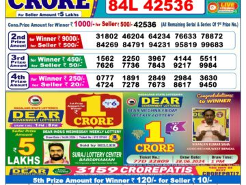 Lottery Result Today August 20, 2024