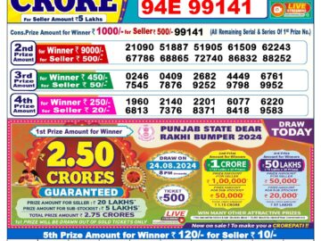 Lottery Result Today August 24, 2024