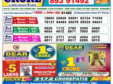 Lottery Result Today August 30, 2024