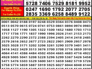 Lottery Result Today August 17, 2024