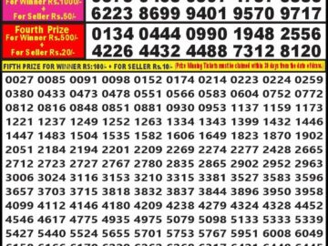 Lottery Result Today August 26, 2024