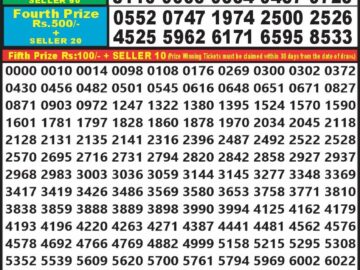 Lottery Result Today August 16, 2024