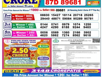 Lottery Result Today August 12, 2024