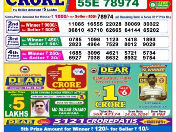 Lottery Result Today August 1, 2024