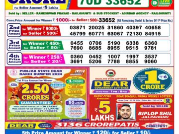 Lottery Result Today August 8, 2024