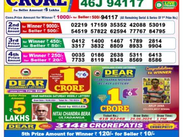 Lottery Result Today August 17, 2024