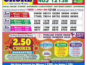 Lottery Result Today August 22, 2024