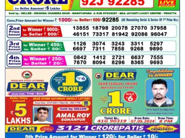 Lottery Result Today August 1, 2024