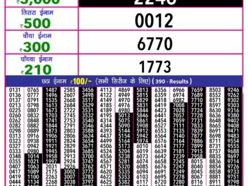 Lottery Result Today August 4, 2024