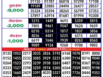 Lottery Result Today August 17, 2024