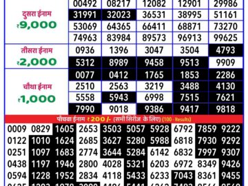 Lottery Result Today August 9, 2024