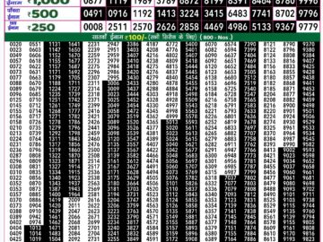 Lottery Result Today August 9, 2024