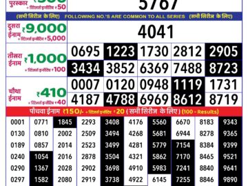 Lottery Result Today August 9, 2024