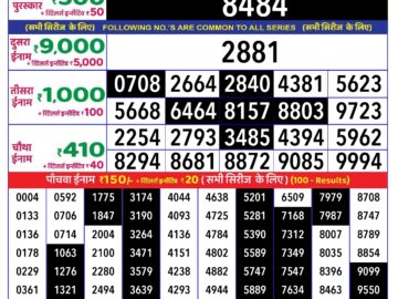 Lottery Result Today August 1, 2024