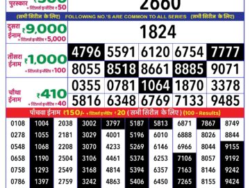 Lottery Result Today August 17, 2024