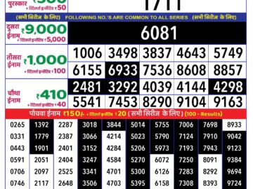 Lottery Result Today August 4, 2024