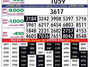 Lottery Result Today August 25, 2024