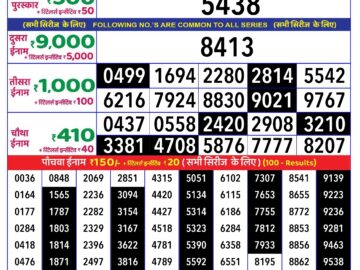 Lottery Result Today August 17, 2024