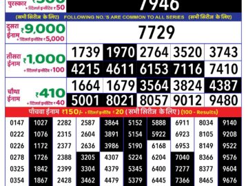 Lottery Result Today August 9, 2024