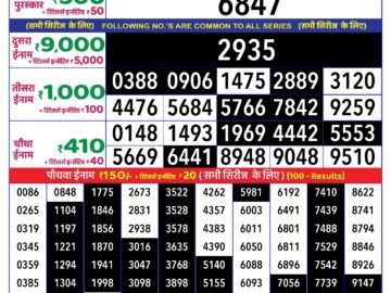 Lottery Result Today August 25, 2024