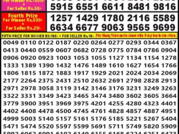 Lottery Result Today August 24, 2024