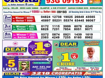 Lottery Result Today September 17, 2024