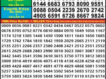 Lottery Result Today September 20, 2024