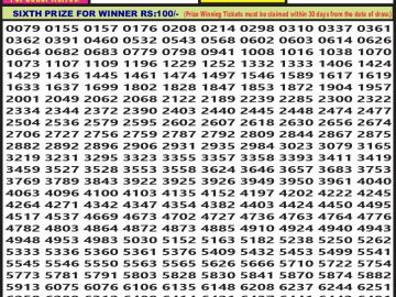 Lottery Result Today September 24, 2024