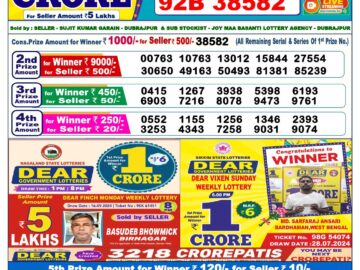 Lottery Result Today September 22, 2024