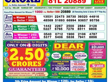 Lottery Result Today September 14, 2024