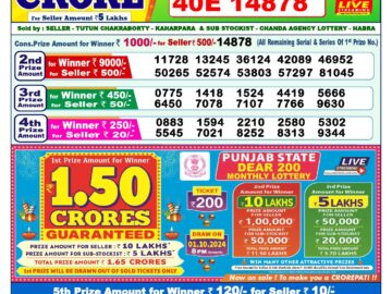 Lottery Result Today September 20, 2024