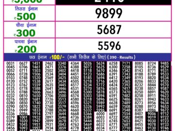 Lottery Result Today September 18, 2024