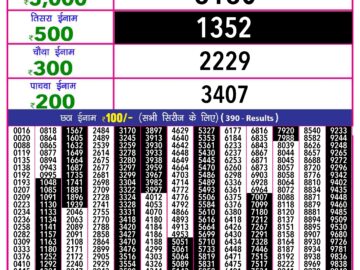 Lottery Result Today September 15, 2024