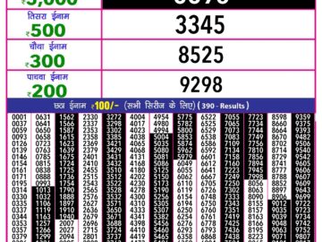 Lottery Result Today September 13, 2024