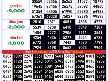 Lottery Result Today September 20, 2024