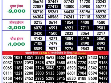 Lottery Result Today September 16, 2024