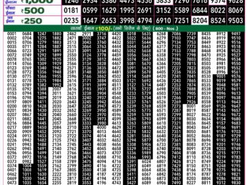 Lottery Result Today September 13, 2024