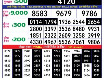 Lottery Result Today September 25, 2024