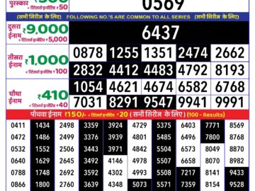 Lottery Result Today September 20, 2024