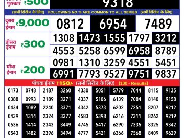 Lottery Result Today September 27, 2024