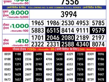 Lottery Result Today September 13, 2024