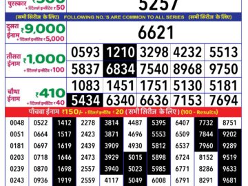 Lottery Result Today September 20, 2024