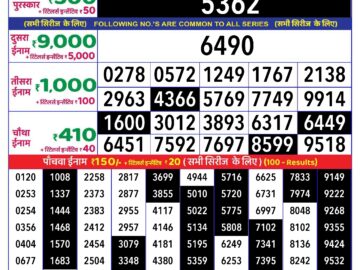 Lottery Result Today September 22, 2024