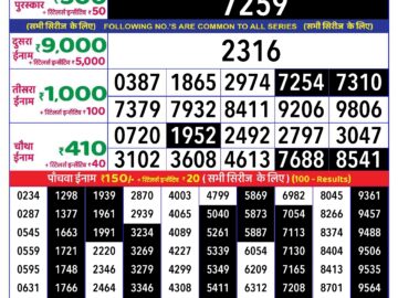 Lottery Result Today September 18, 2024