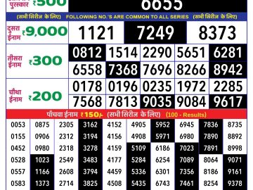 Lottery Result Today September 25, 2024